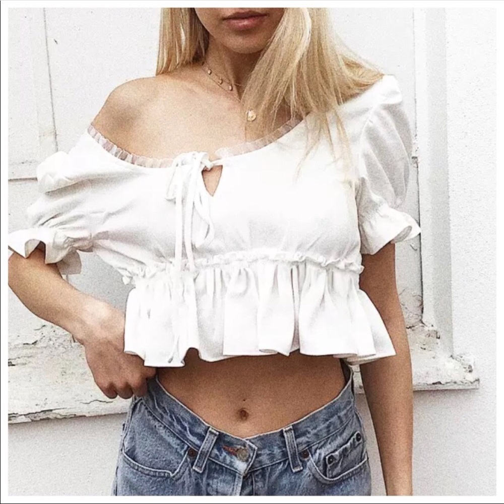 White Frill Top